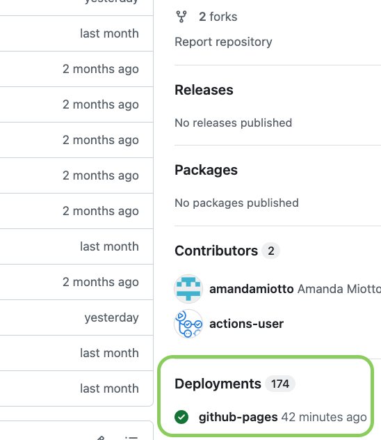 Showing green tick in deployment